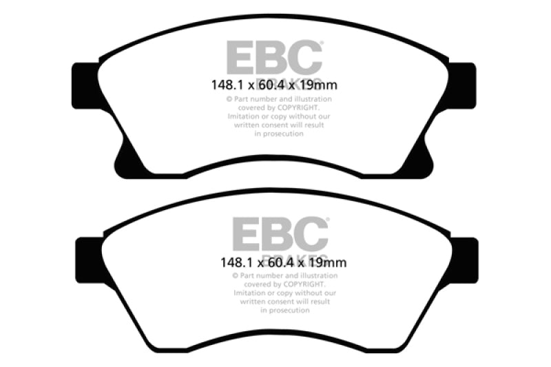 EBC 11+ Chevrolet Cruze 1.4 Turbo (10.9 inch front rotor) Greenstuff Front Brake Pads - Burkken Auto Parts