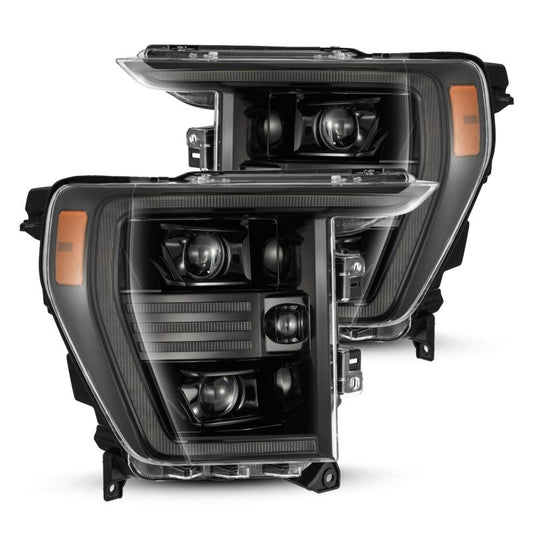 AlphaRex 21-22 Ford F150 PRO-Series Projector headlights Alpha-Black w/Activ Light/Seq Signal - Burkken Auto Parts