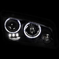 ANZO 2006-2010 Dodge Charger Projector Headlights w/ Halo Black - Burkken Auto Parts