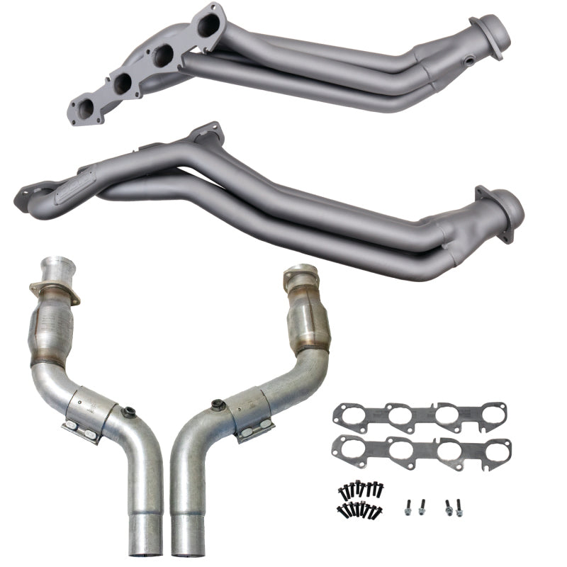 BBK 05-24 Dodge 6.1L/6.2L/6.4L Hemi 1-7/8in Headers w/High Flow Catted Mid Pipe (Ti Ceramic) - Burkken Auto Parts