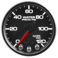 Autometer Spek-Pro Gauge Water Press 2 1/16in 120psi Stepper Motor W/Peak & Warn Blk/Blk - Burkken Auto Parts