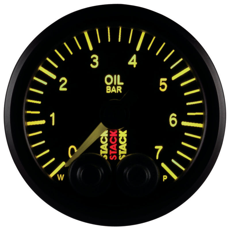Autometer Stack 52mm 0-7 Bar M10 Male Pro-Control Oil Pressure Gauge - Black - Burkken Auto Parts