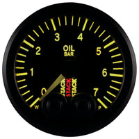 Autometer Stack 52mm 0-7 Bar M10 Male Pro-Control Oil Pressure Gauge - Black - Burkken Auto Parts