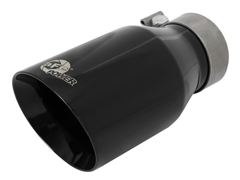 aFe MACH Force-Xp Univ 304 SS Double-Wall Clamp-On Exhaust Tip - Black - 3in Inlet - 4.5in Outlet - Burkken Auto Parts