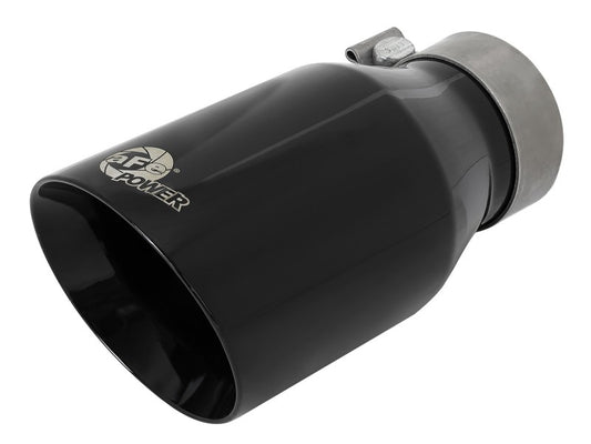 aFe MACH Force-Xp Univ 304 SS Double-Wall Clamp-On Exhaust Tip - Black - 3in Inlet - 4.5in Outlet - Burkken Auto Parts