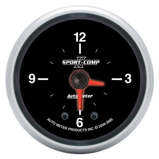 Autometer Sport-Comp II 2 1/16in 12 Hours Digital Stepper Motor Clock - Burkken Auto Parts