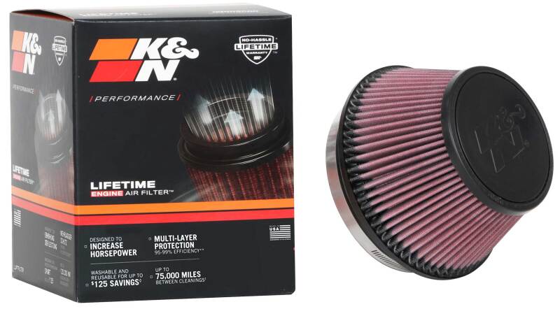 K&N Universal Clamp-On Air Filter 6in FLG / 7-1/2in B / 5-1/8in T / 4in H - Burkken Auto Parts