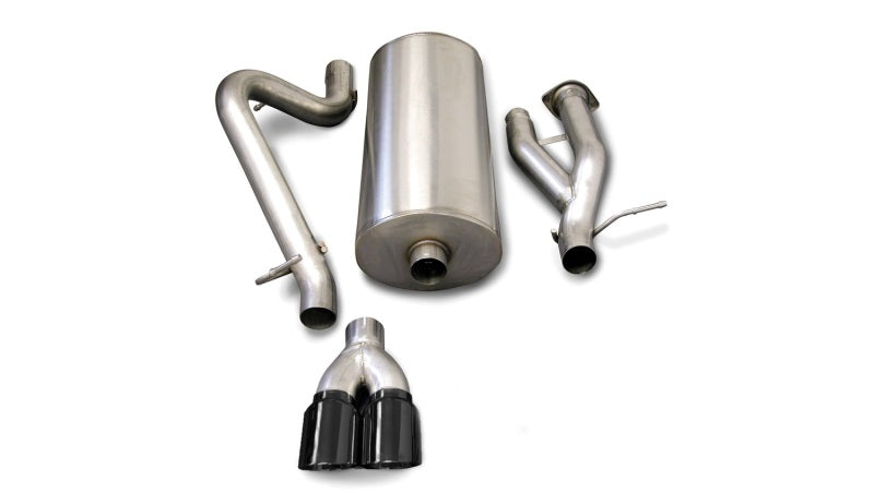 Corsa 2003-2006 Hummer H2 6.0L V8 Black Sport 3in Single Rear Twin 4in Tips Cat-Back Exhaust - Burkken Auto Parts