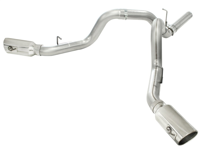 aFe MachForce XP Exhaust 4inch DP-Back All SS 2011-14 GM Diesel Trucks V8-6.6L LML Polished - Burkken Auto Parts