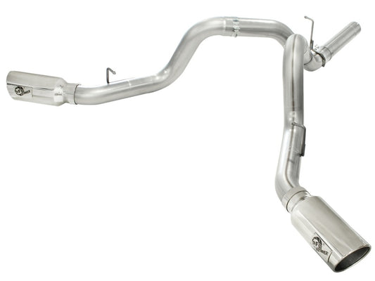 aFe MachForce XP Exhaust 4inch DP-Back All SS 2011-14 GM Diesel Trucks V8-6.6L LML Polished - Burkken Auto Parts