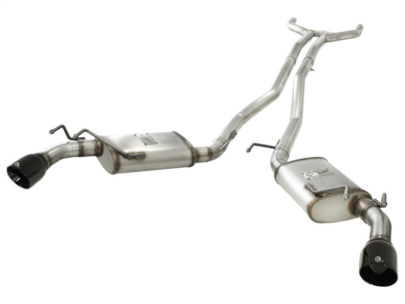 aFe MACHForce XP Exhaust 2.5in Stainless Steel CB/10-13 Chevy Camaro V6-3.6L (td) (gloss blk tip) - Burkken Auto Parts