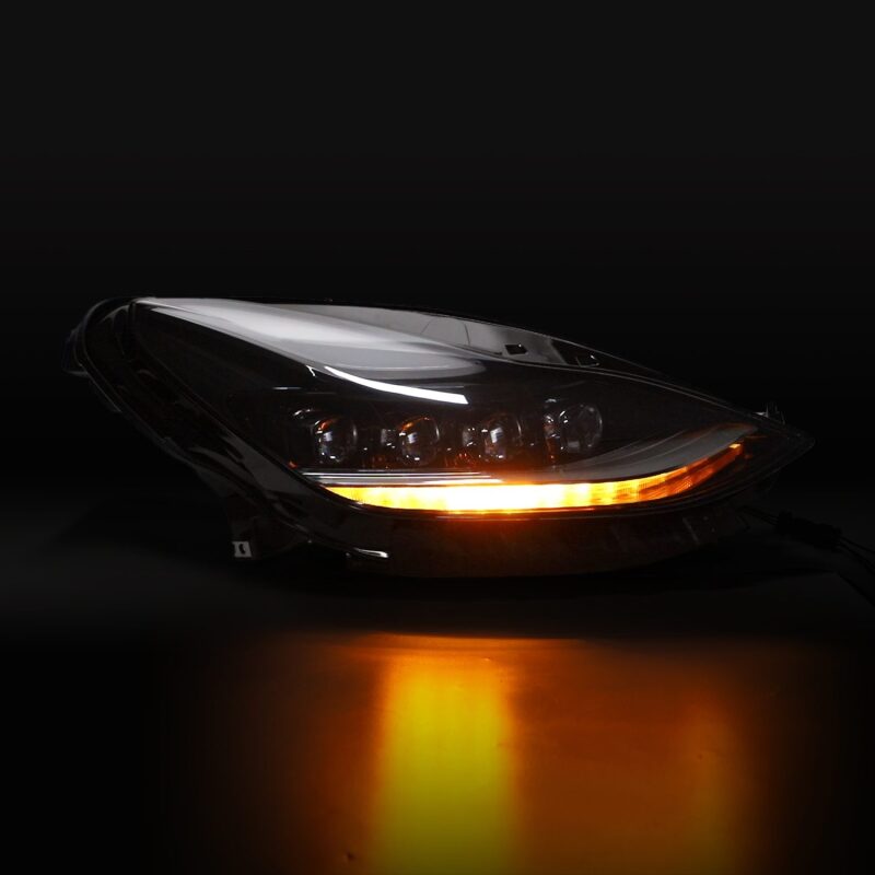 AlphaRex 17-22 Tesla Model 3/20-23 Model Y NOVA-Series LED Proj Headlights Blk w/Actv Lgt & Seq.Sig - Burkken Auto Parts