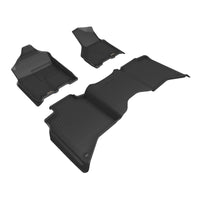 3D MAXpider 19-24 Dodge RAM 3500 Crew Cab w/ Bucket Seats Kagu 1st and 2nd Row Floormat - Black - Burkken Auto Parts