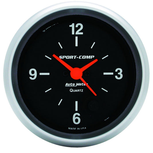 Autometer 2-5/8in 12 Hour Analog Clock Gauge - Burkken Auto Parts