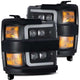 AlphaRex 15-18 Chevy 2500HD NOVA LED Proj Headlight Plank Style Jet Blk w/Activ Light/Seq Signal/DRL - Burkken Auto Parts