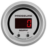 Autometer 52.4mm Silver Switchable 0-1600 PSI/0-110 BAR Fluid Pressure UltraLite Elite Digital Gauge - Burkken Auto Parts