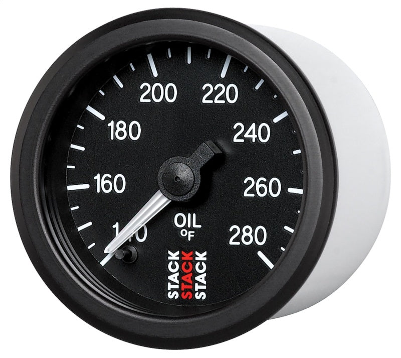 Autometer Stack 52mm 140-280 Deg F 1/8in NPTF Male Pro Stepper Motor Oil Temp Gauge - Black - Burkken Auto Parts