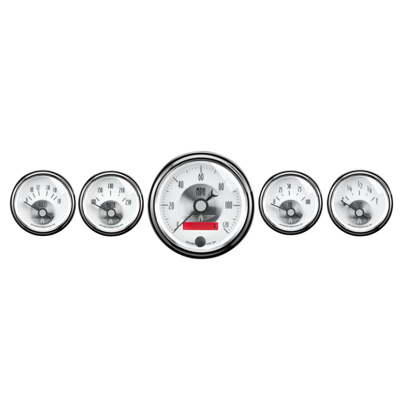 Autometer Prestige Series Pearl 5 Piece Gauge Kit - Burkken Auto Parts