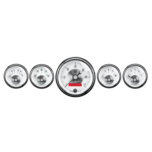 Autometer Prestige Series Pearl 5 Piece Gauge Kit - Burkken Auto Parts