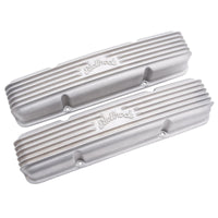 Edelbrock Valve Cover Classic Series Chevrolet 1959-1986 262-400 CI V8 w/ o Breather Holes Satin - Burkken Auto Parts