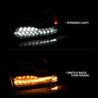 ANZO 2009-2018 Dodge Ram 1500 Projector Headlights Plank Style Halo w/Switchback Matte Black - Burkken Auto Parts