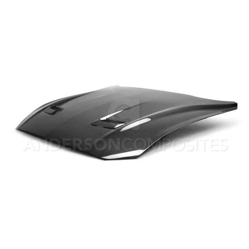 Anderson Composites 18-20 Ford Mustang Double Sided Type-OE Carbon Fiber Hood - Burkken Auto Parts