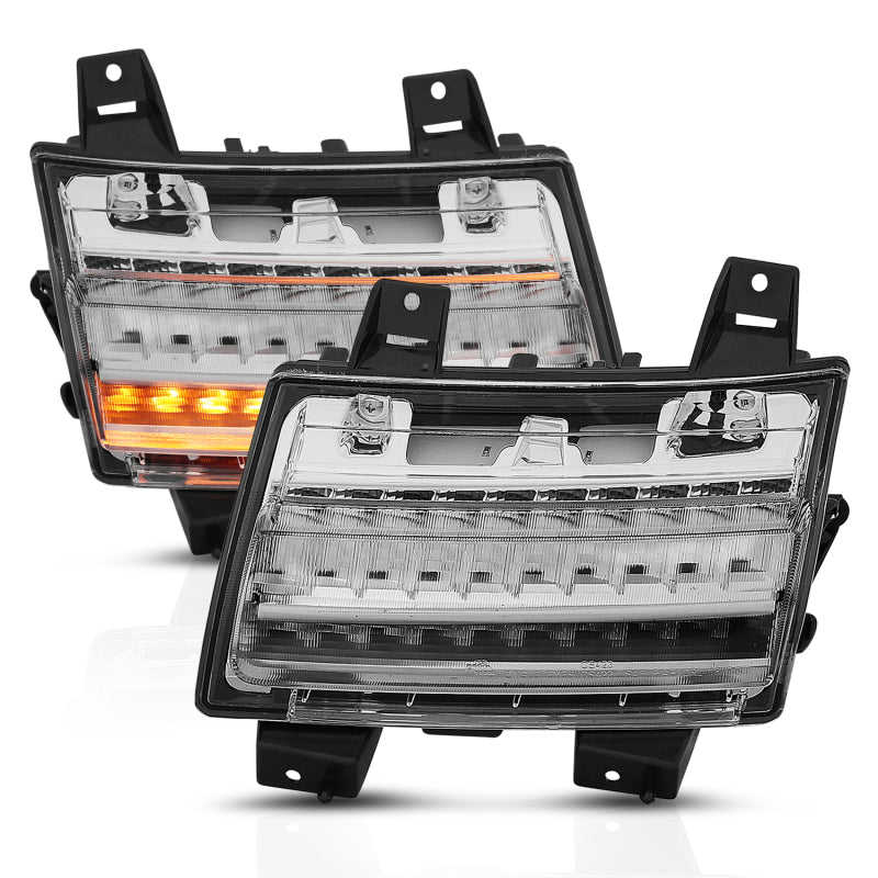 ANZO 18-19 Jeep Wrangler JL LED Chrome Clear w/ Sequential Signal - Burkken Auto Parts