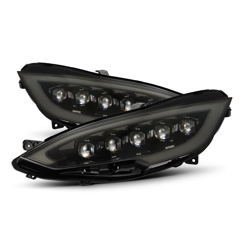 AlphaRex 12-21 Tesla Model S NOVA LED Proj Headlights Alpha-Black w/Actv Light & Seq.Sig / SB DRL - Burkken Auto Parts