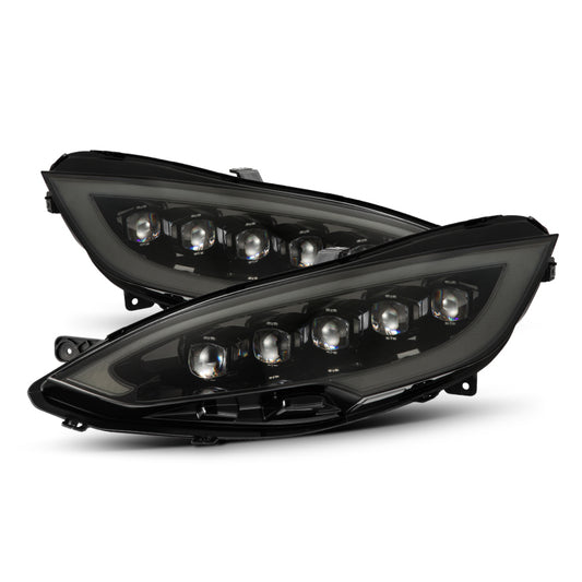 AlphaRex 12-21 Tesla Model S NOVA LED Proj Headlights Alpha-Black w/Actv Light & Seq.Sig / SB DRL - Burkken Auto Parts