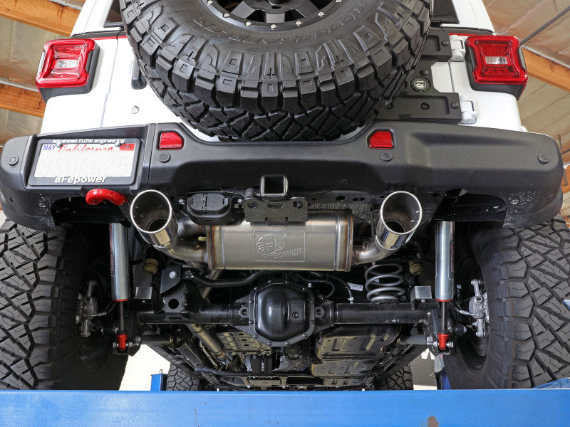 aFe Rebel Series 409 Stainless Steel Cat-Back Exhaust 18-21 Jeep Wrangler JL 2.0L (t) - Polished Tip - Burkken Auto Parts