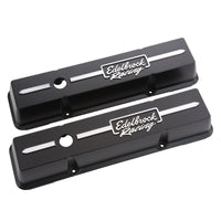 Edelbrock Valve Cover Racing Series Chevrolet 1959-1986 262-400 CI V8 Low Black - Burkken Auto Parts