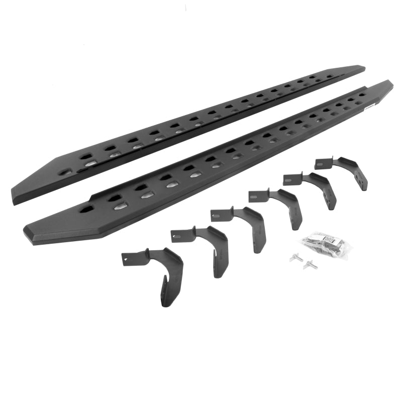 Go Rhino 04-14 Ford F-150 Super Crew 4DR RB20 Slim Running Boards Kit (Incl. Brackets) - Tex. Blk