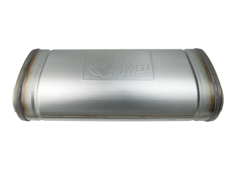 aFe MACH Force-Xp 409 SS Muffler 3in Dual Inlet/Dual Outlet 5in H x 8in W x 18in L - Oval Body - Burkken Auto Parts