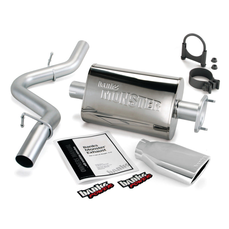 Banks Power 91-95 Jeep 4.0L Wrangler Monster Exhaust System - SS Single Exhaust w/ Chrome Tip - Burkken Auto Parts