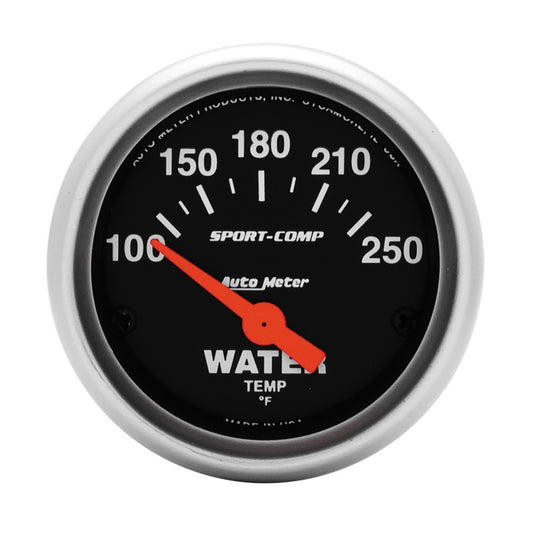 Autometer Sport-Comp 52mm 100-250 Deg F Electronic Water Temp Gauge - Burkken Auto Parts