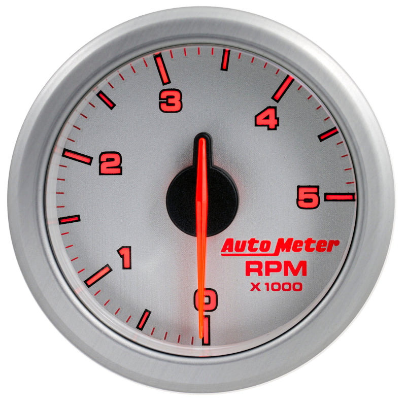 Autometer Airdrive 2-1/6in Tachometer Gauge 0-5K RPM - Silver - Burkken Auto Parts