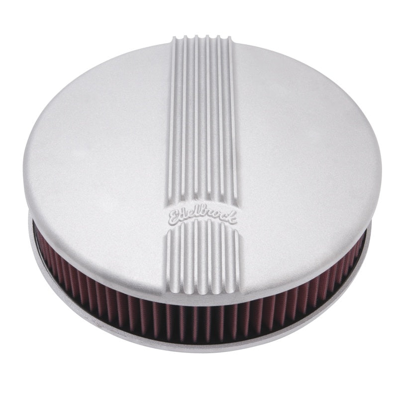 Edelbrock Air Cleaner Classic Series Round Aluminum Top Cloth Element 14In Dia X 3 9In Satin - Burkken Auto Parts