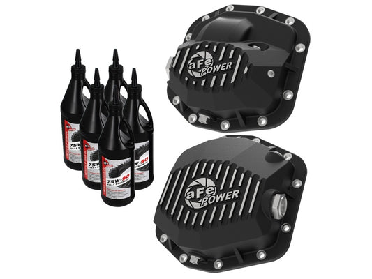 aFe Pro Series Front/Rear Diff Cover Kit w/ Oil 2018+ Jeep Wrangler (JL) 2018 3.6L (Dana M186/M220) - Burkken Auto Parts
