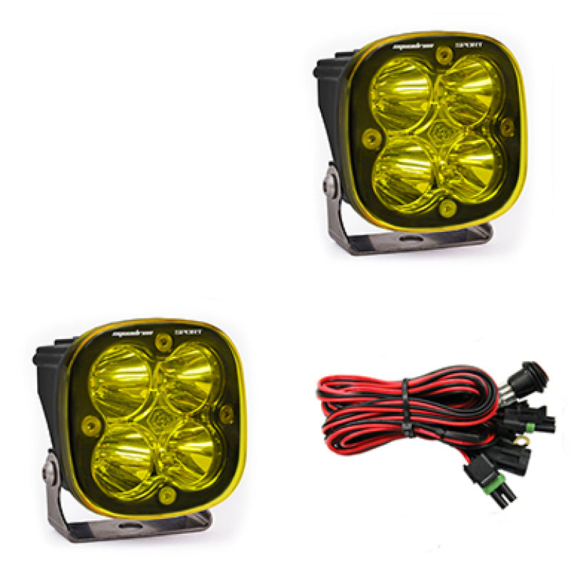 Baja Designs Squadron Sport Work/Scene Pair LED Light Pods - Amber - Burkken Auto Parts