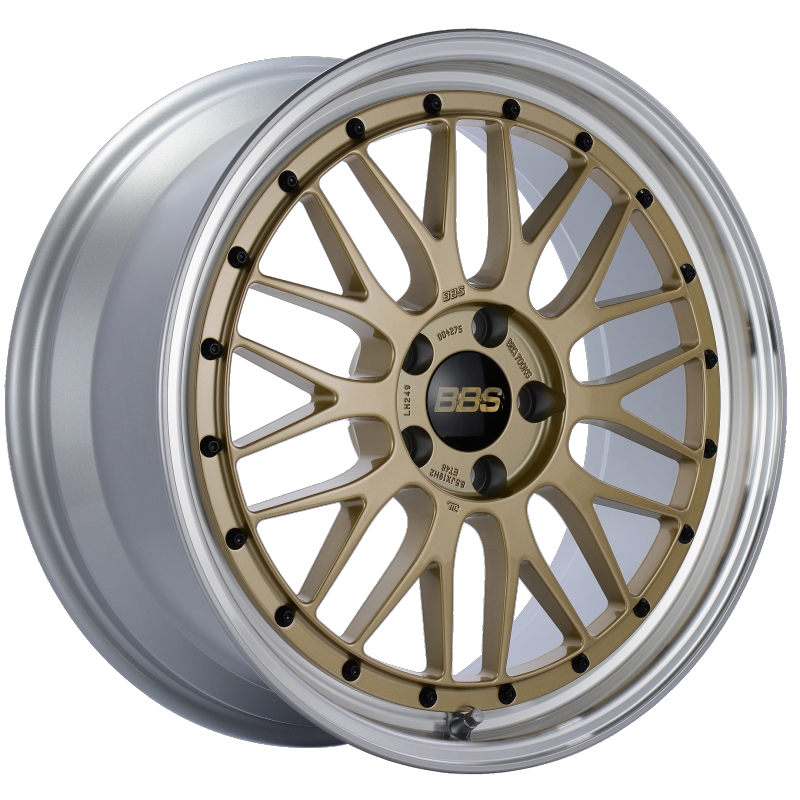 BBS LM 19x8.5 5x112 ET48 Gold Center Diamond Cut Lip Wheel -82mm PFS/Clip Required - Burkken Auto Parts