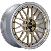 BBS LM 19x8.5 5x112 ET48 Gold Center Diamond Cut Lip Wheel -82mm PFS/Clip Required - Burkken Auto Parts