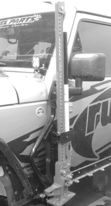 Go Rhino 07-18 Jeep Wrangler JK/JKU Front Fender Jack Mount for Hi-Lift Jack - Tex. Blk