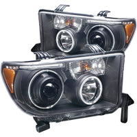 ANZO 2007-2013 Toyota Tundra Projector Headlights w/ Halo Black (CCFL) - Burkken Auto Parts