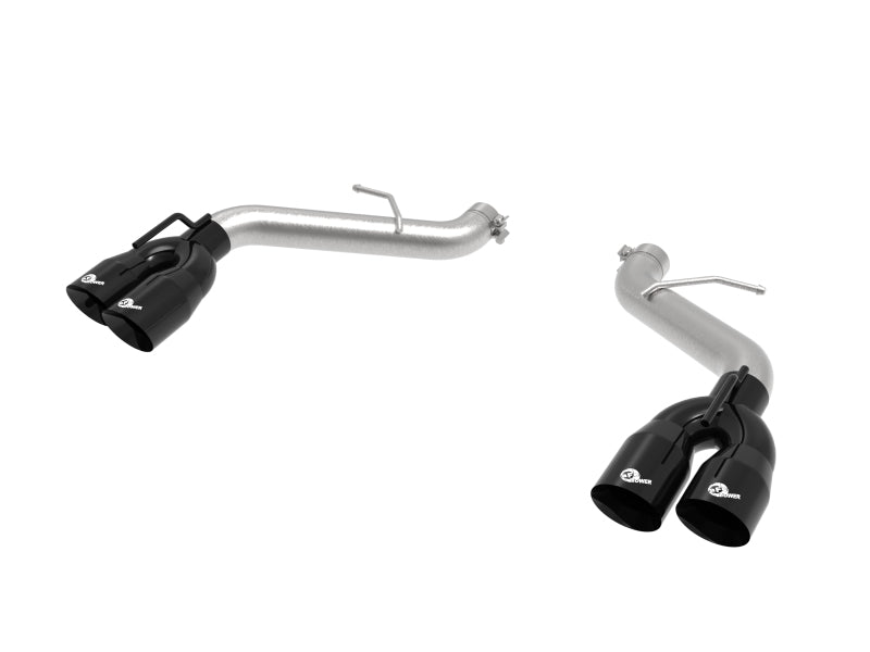 aFe POWER MACH Force-Xp 3in Axle-Back Exhaust 16-20 Chevrolet Camaro SS V8 6.2L w/o Mufflers - Black - Burkken Auto Parts