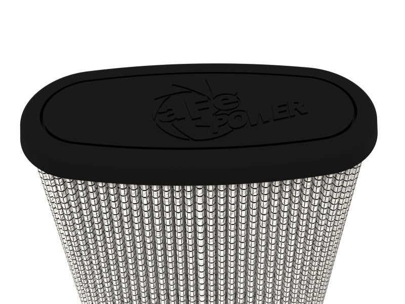 aFe Magnum FLOW Pro DRY S Universal Air Filter 3.5in Flange 5.75x5in Base 6x2.75in Top 6.5in Height - Burkken Auto Parts