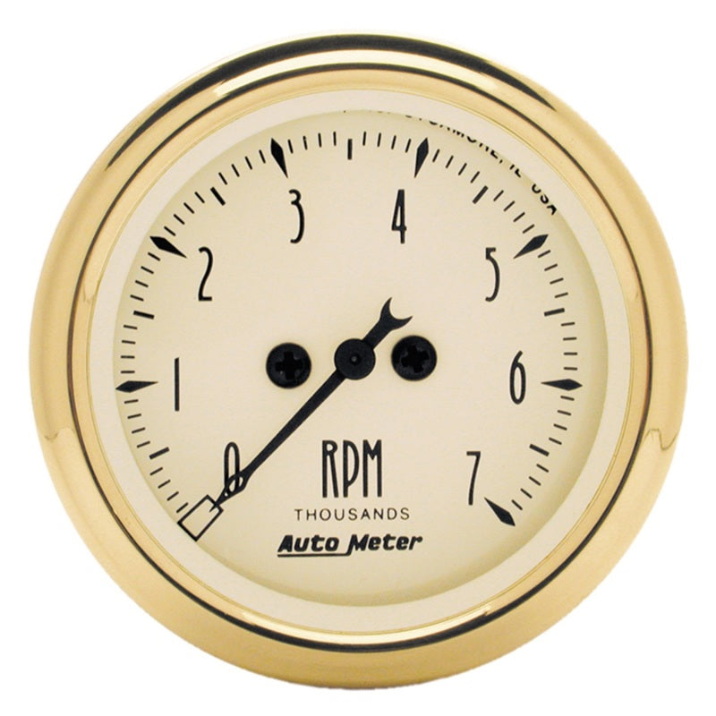 AutoMeter Gauge Tachometer 2-1/16in. 7K RPM In-Dash Golden Oldies - Burkken Auto Parts