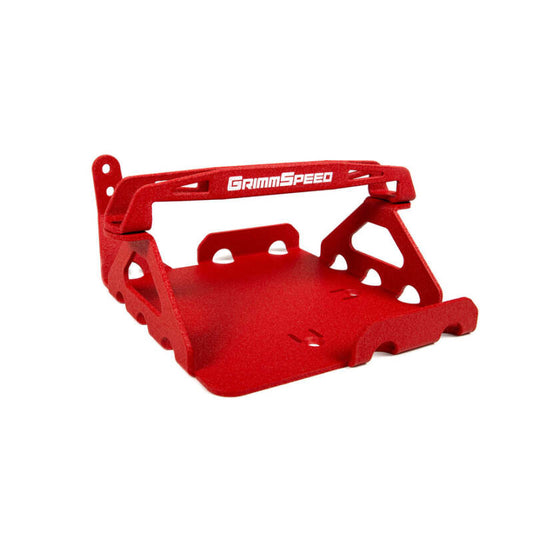 GrimmSpeed 08-14 Subaru WRX STI Lightweight Battery Mount Kit - Red - Burkken Auto Parts