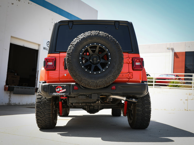 aFe 20-21 Jeep Wrangler Large Bore-HD 3in 304 Stainless Steel DPF-Back Exhaust System - Black Tip - Burkken Auto Parts