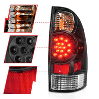 ANZO 2005-2015 Toyota Tacoma LED Taillights Black - Burkken Auto Parts