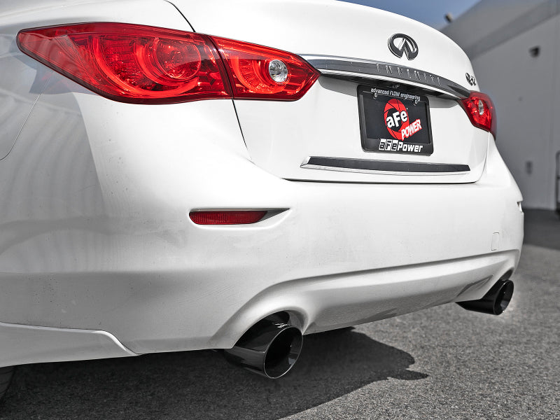 aFe Takeda 2.5in 304 SS Cat-Back Exhaust System w/ Black Tips 16-18 Infiniti Q50 V6-3.0L (tt) - Burkken Auto Parts